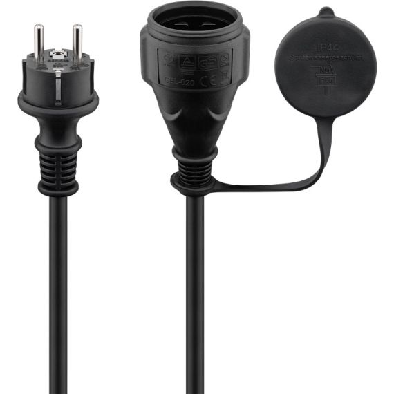 Cavo di alimentazione esterno, 5 m, nero WE71472 Goobay