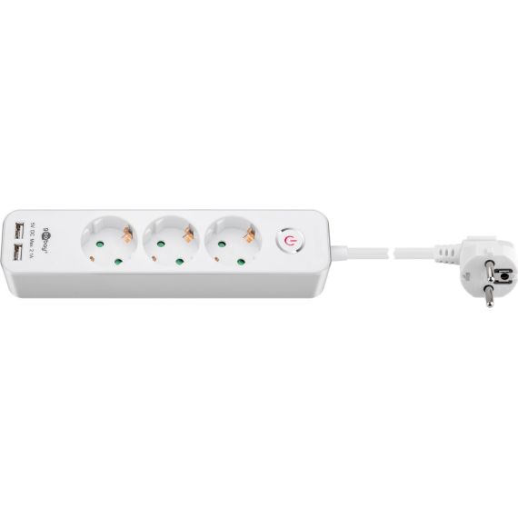 Presa multipla a 3 prese con interruttore e USB WE41264 Goobay