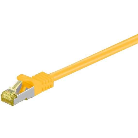 RJ45 cavo patch CAT 6A S/FTP (PiMF), 500 MHz, con cavo grezzo CAT 7 , giallo WE91647 Goobay