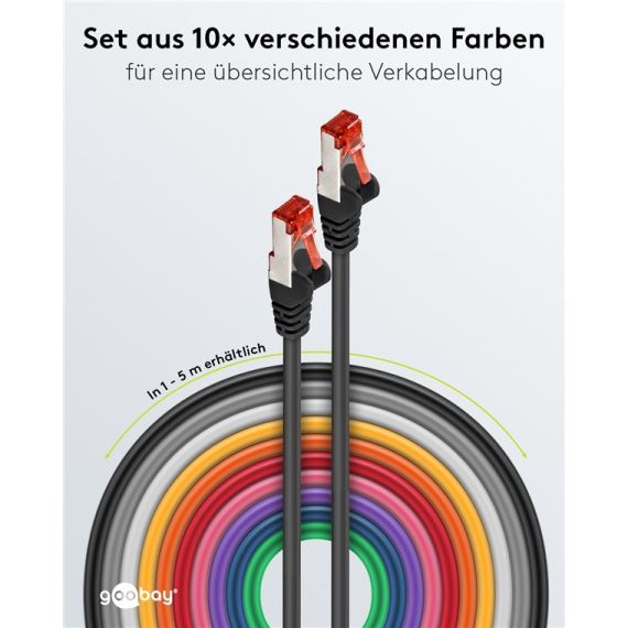 CAT 6 cavo patch, S/FTP (PiMF), 2 m, kit di 10 colori WE69813 Goobay