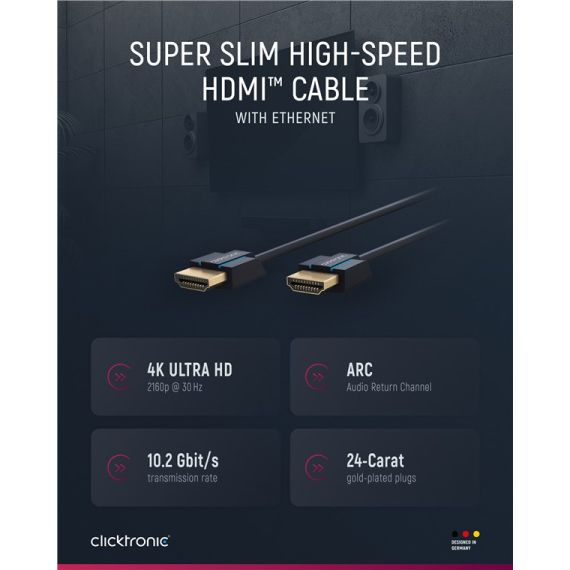 Ultra-Slim Cavo HDMI ad altissima velocità WE70705 Clicktronic