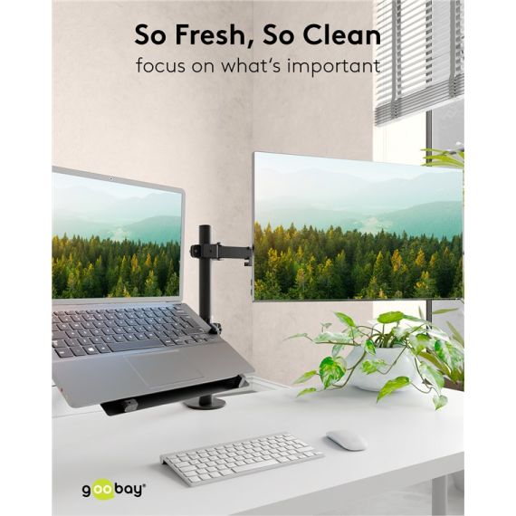 Supporto per laptop per braccio di monitor, nero WE70817 Goobay