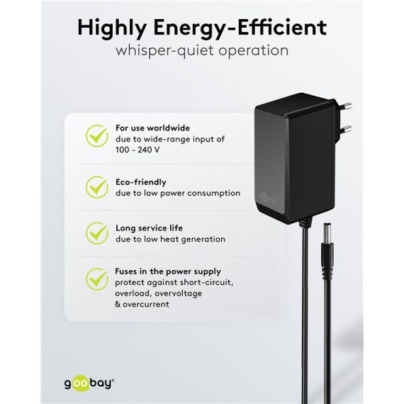 12 V alimentatore (27 W / 2,25 A) WE64979 Goobay