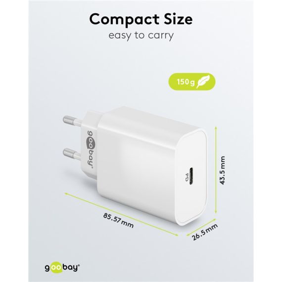 Caricatore rapido USB-C PD (45 W) bianco WE61754 Goobay