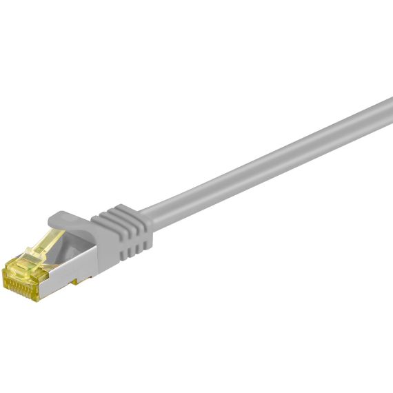 RJ45 cavo patch CAT 6A S/FTP (PiMF), 500 MHz, con cavo grezzo CAT 7 , grigio WE91657 Goobay