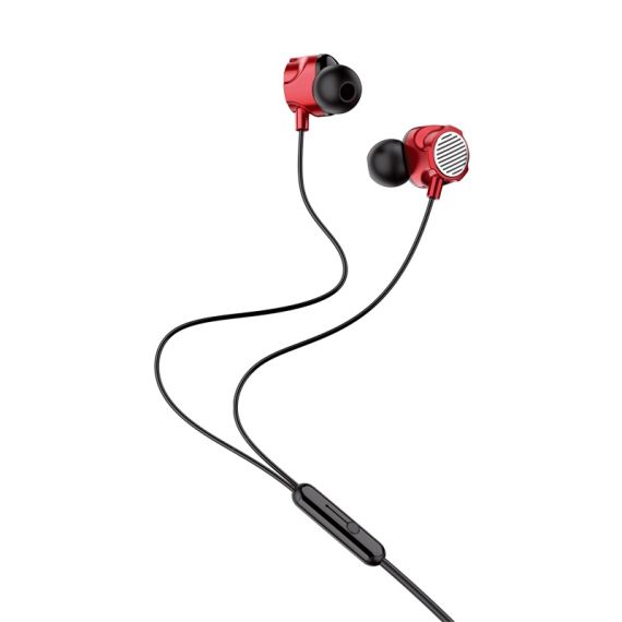 Cuffie auricolari con microfono 1.2m rosse JD040 F4115 Jokade