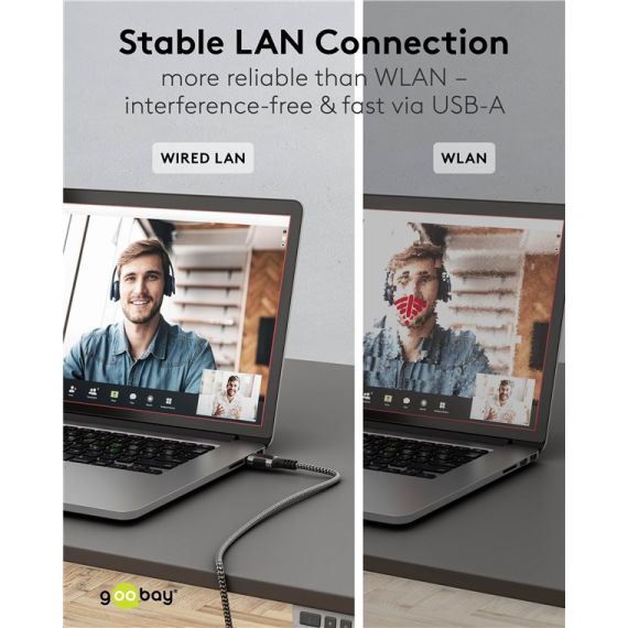 Cavo Ethernet da USB-A 3.0 a RJ45, 1 m WE70299 Goobay