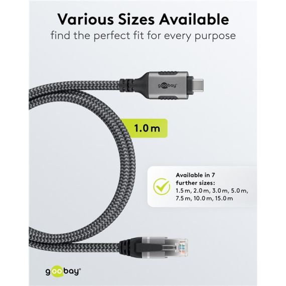 Cavo Ethernet da USB-C 3.1 a RJ45, 1 m WE70696 Goobay