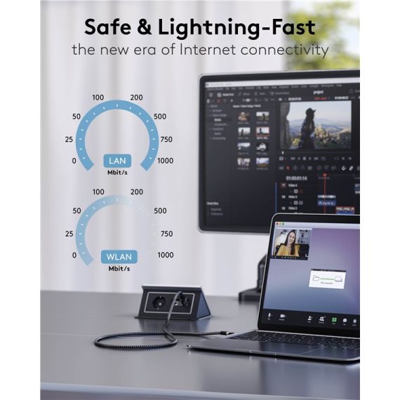 Cavo Ethernet da USB-C 3.1 a RJ45, 2 m WE70698 Goobay