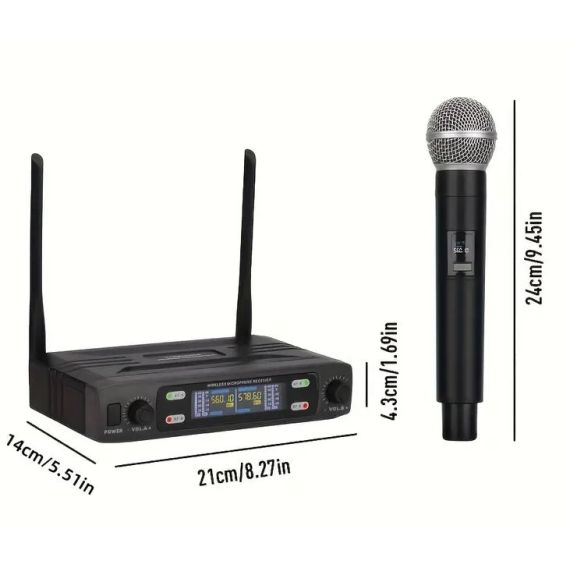 Set 2 microfoni UHF wireless E9205 WEB