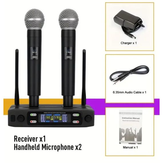 Set 2 microfoni UHF wireless E9205 WEB