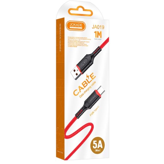Cavo per ricarica e sincronizzazione type C 1m 5A rosso JA019 F4415 Jokade