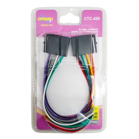 Set 2 cavi con terminali e connettori per autoradio modello CTC-420 WB2497 