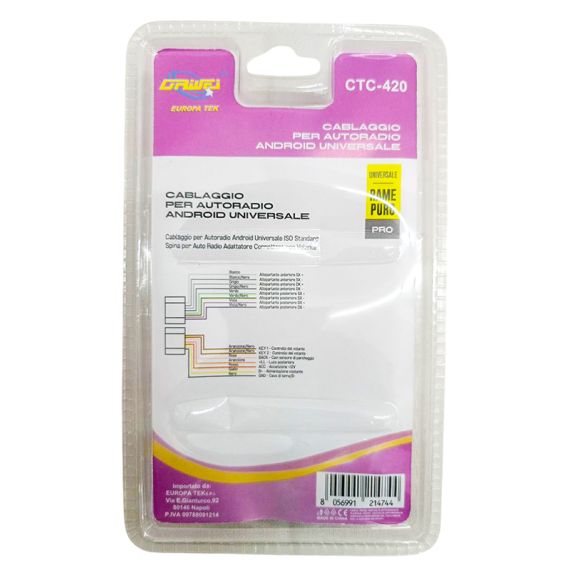 Set 2 cavi con terminali e connettori per autoradio modello CTC-420 WB2497 