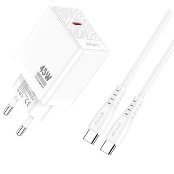 Caricabatterie ricarica rapida con cavo USB Type C  bianco 1m JB092 F4465 Jokade