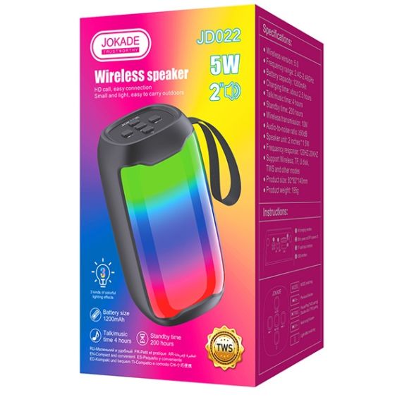 Altoparlante Bluetooth 5W USB/Scheda SD con luci LED JD022 F4495 Jokade