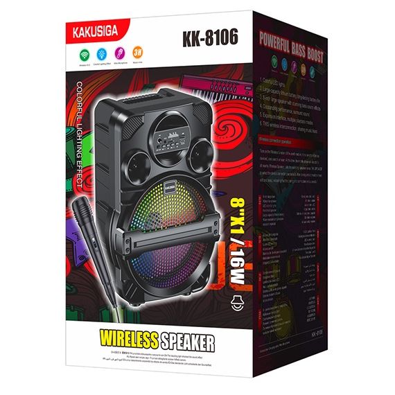 Cassa acustica ricaricabile con microfono 8" 16W KK-8106 KK-8106 Kakusiga