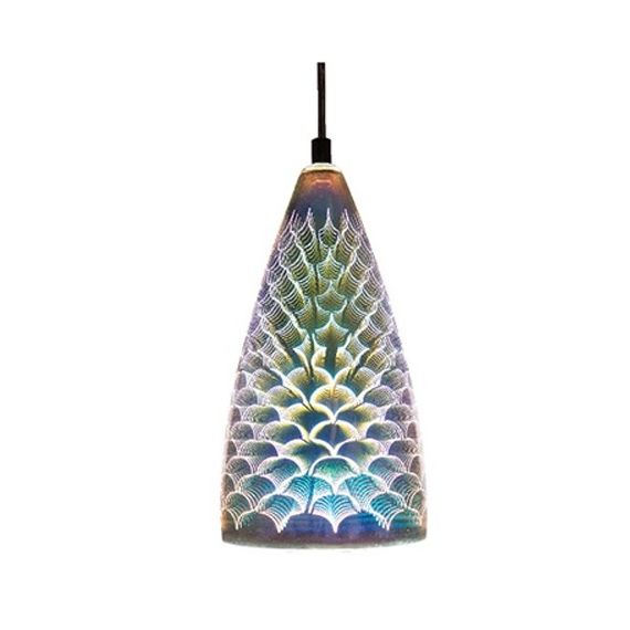 Lampadario 3D in vetro cromato 1xE27 E9470 Vito