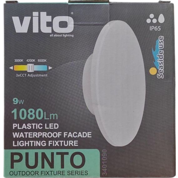 Lampada LED applique da parete 9W 1080lm IP65 3xCCT EL1299 Vito