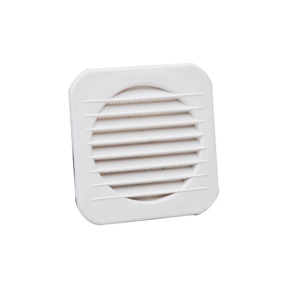 Griglia quadra da incasso circolare in PP bianco Ø 100 mm E3046 Airgama