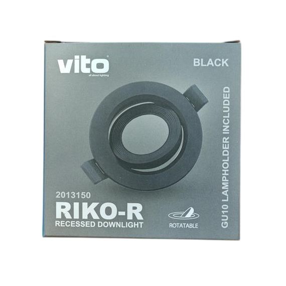 Supporto per faretto GU10 da incasso Ø75mm nero EL399 Vito