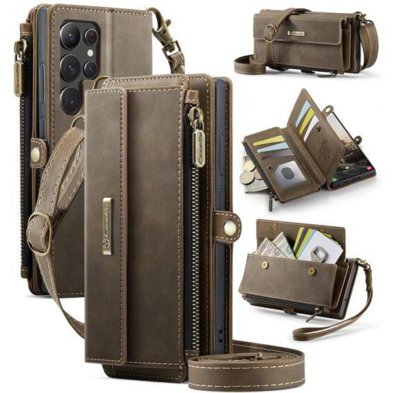 Custodia in pelle con blocco RFID per Samsung Galaxy S22 Ultra 5G B5687 