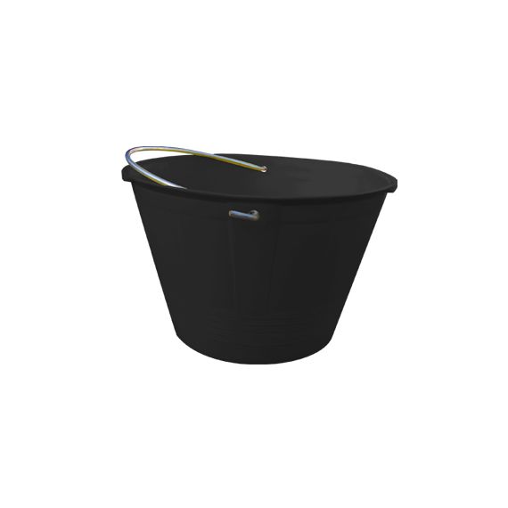 Secchio edilizia in PELD nero con manico in ferro ed occhielli 34cm 8l E9173 Airgama
