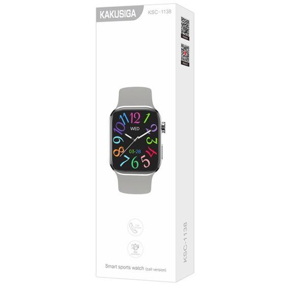 Smartwatch sportivo grigio IP68 con cardiofrequenzimetro e display 2,01" KSC-1138 F4835 Kakusiga