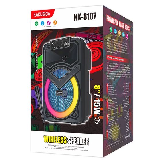 Cassa acustica ricaricabile con microfono 8" 12W KK-8107 KK-8107 Kakusiga