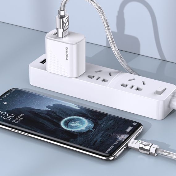 Cavo per alimentazione e sincronizzazione USB Type-C 1m 65W grigio KSC-956 F4650 Kakusiga