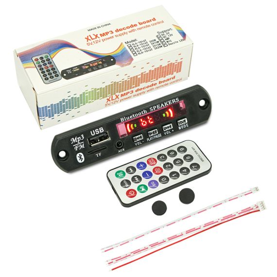 Scheda decoder MP3 con Bluetooth/USB/SD/FM e telecomando SP865 