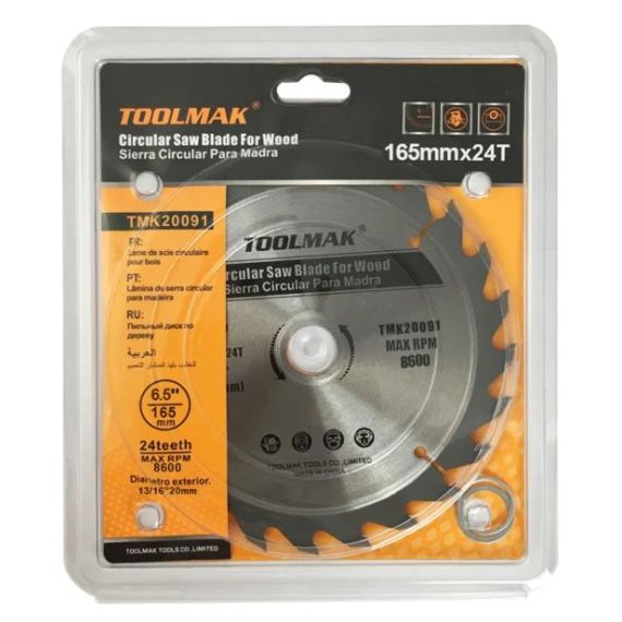 Lama circolare per legno 165 mm 24 denti Toolmak TL7745 Toolmak