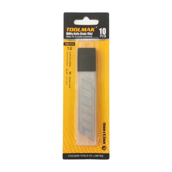 Lame di ricambio per taglierino 18 mm 10 pezzi in acciaio Toolmak TL7685 Toolmak