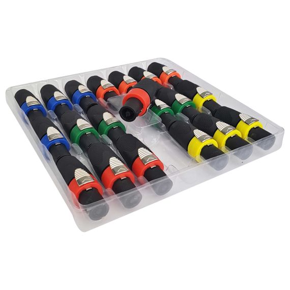 Blister 20 connettori Speakon 4 poli maschio - 4 colori SP955 