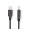 USB Cable | USB 3.2 Gen 1 | USB-A Male | USB-B Male | 5 Gbps | Nickel Plated | 2.00 m | Round | PVC | Black | Label NECCGL61100BK20 Nedis