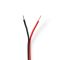Speaker Cable | 2 x 0.75 mm² | Copper | 100.0 m | Round | PVC | Black / Red | Reel NECABR0750BK1000 Nedis