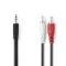 Stereo Audio Cable | 3.5 mm Male | 2x RCA Male | Nickel Plated | 3.00 m | Round | Black | Box NECAGB22200BK30 Nedis