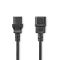 Power Cable | IEC-320-C14 | IEC-320-C13 | Straight | Straight | Nickel Plated | 2.00 m | Round | PVC | Black | Label NECEGL10500BK20 Nedis