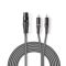 Balanced Audio Cable | XLR 3-Pin Female | 2x RCA Male | Nickel Plated | 3.00 m | Round | PVC | Dark Grey | Carton Sleeve NECOTH15220GY30 Nedis
