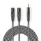 Balanced Audio Cable | 2x XLR 3-Pin Male | 3.5 mm Male | Nickel Plated | 1.50 m | Round | PVC | Dark Grey | Carton Sleeve NECOTH15310GY15 Nedis