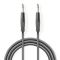 Stereo Audio Cable | 6.35 mm Male | 6.35 mm Male | Nickel Plated | 5.00 m | Round | Dark Grey | Carton Sleeve NECOTH23020GY50 Nedis