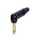 2 pole 1/4" professional right-angle phone plug, gold contacts, black shell NENTR-NP2RX-B Neutrik