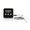 Meat Thermometer | Alarm / Timer | LCD Display | 0 - 250 °C | Black / Silver NEKATH105BK Nedis