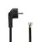 Power Cable | Plug with earth contact male | Open | Angled | Straight | Nickel Plated | 1.80 m | Round | Neoprene | Black | Label NECEGL11918BK Nedis