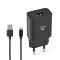 Wall Charger | 12 W | Quick charge feature | 1x 2.1 A | Number of outputs: 1 | USB-A | Micro USB (Loose) Cable | 1.00 m | Single Voltage Output NEWCHAM213ABK Nedis