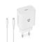 Wall Charger | 20 W | Quick charge feature | 1.67 / 2.22 / 3.0 A | Number of outputs: 1 | USB-C | Lightning 8-Pin (Loose) Cable | 1.00 m | Automatic Voltage Selection NEWCPDL20W112WT Nedis