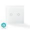 SmartLife Wall Switch | Wi-Fi | Dual | Wall Mount | 1000 W | Android / IOS | Glass | White NEWIFIWS20WT Nedis