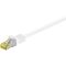 RJ45 cavo patch CAT 6A S/FTP (PiMF), 500 MHz, con cavo grezzo CAT 7 , bianco WE91101 Goobay