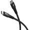 Cavo tessile USB-C supermorbido con connettori in metallo, 0,5 m, nero WE73952 Goobay