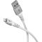 Cavo tessile Lightning a USB-A supermorbido con connettori in metallo, 2 m, bianco WE74512 Goobay